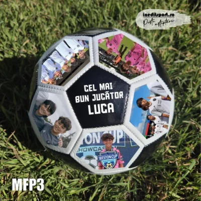 Minge fotbal personalizabila cu poza si text